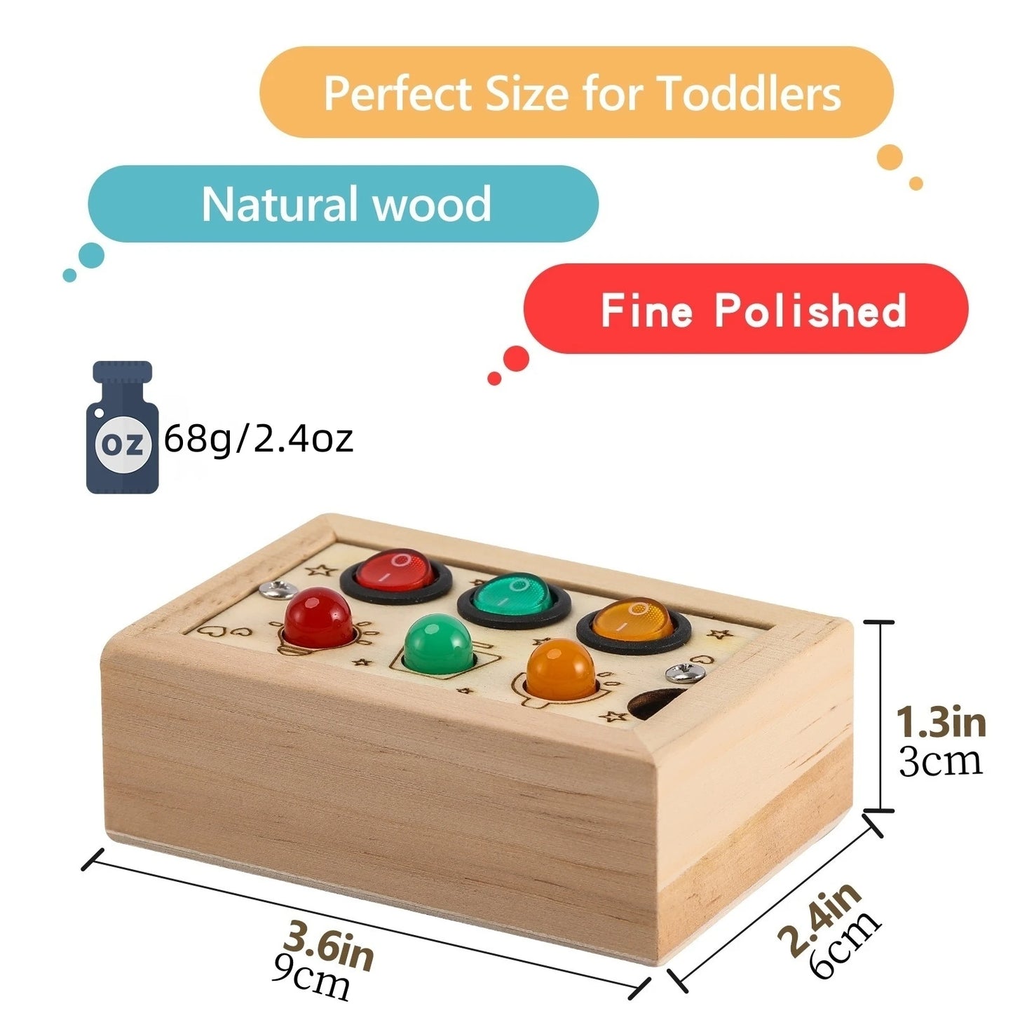 Busy Board aus Holz mit LED-Licht - AnBook