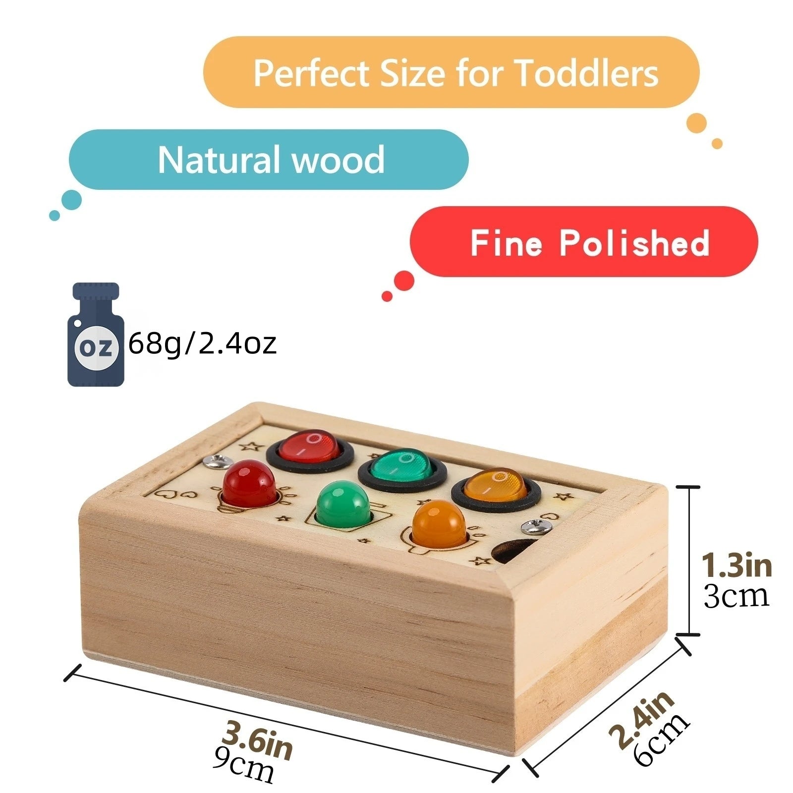 Busy Board aus Holz mit LED-Licht - AnBook
