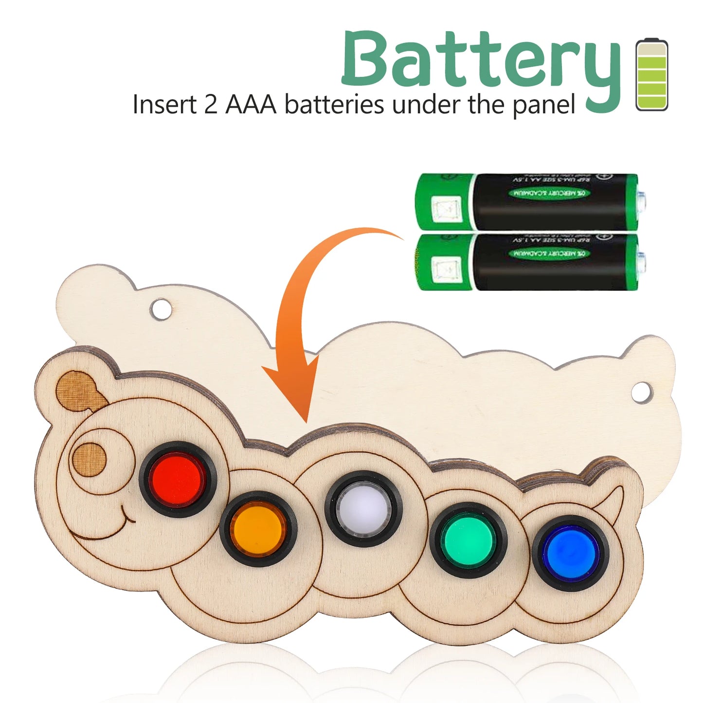 Busy Board aus Holz mit LED-Licht - AnBook