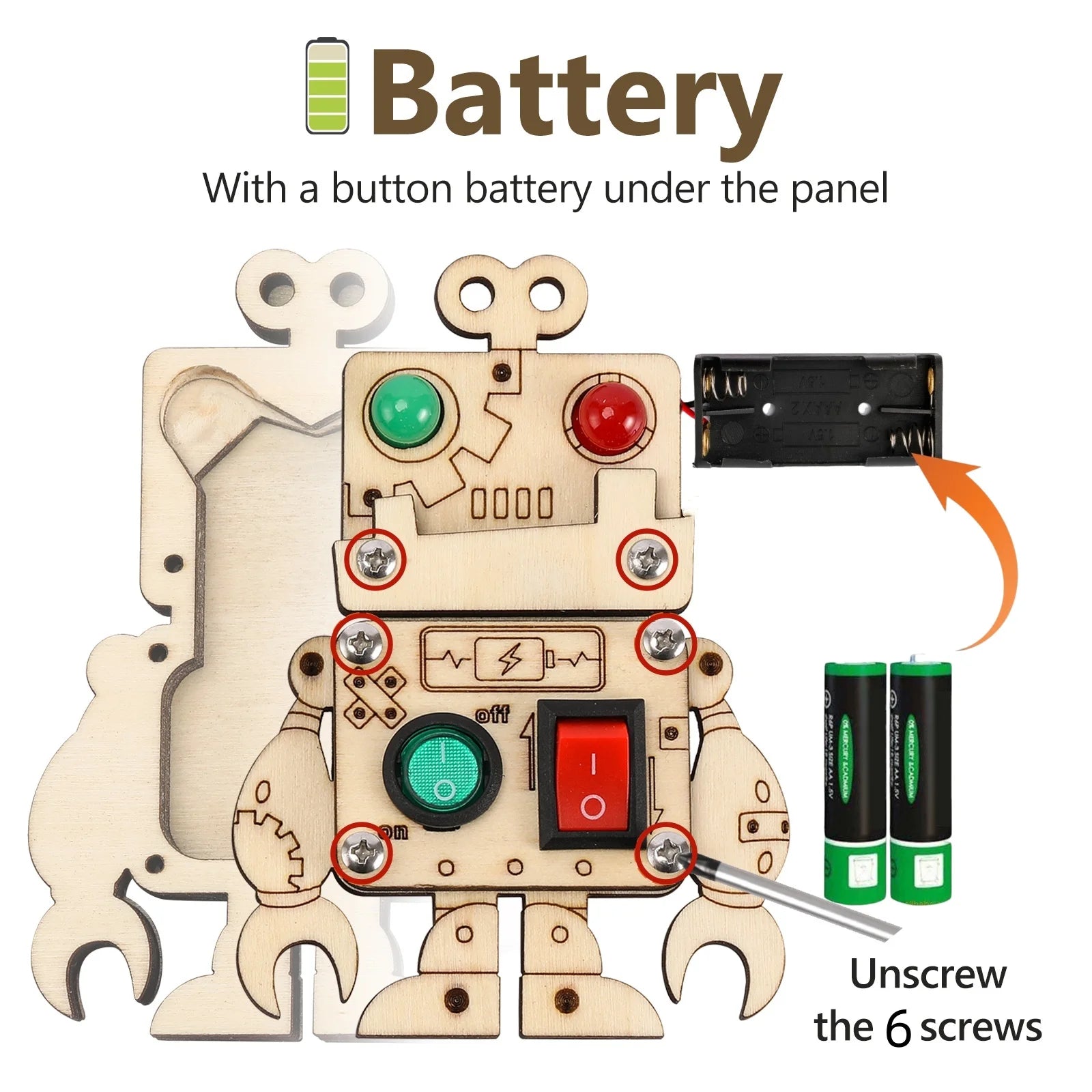 Busy Board aus Holz mit LED-Licht - AnBook